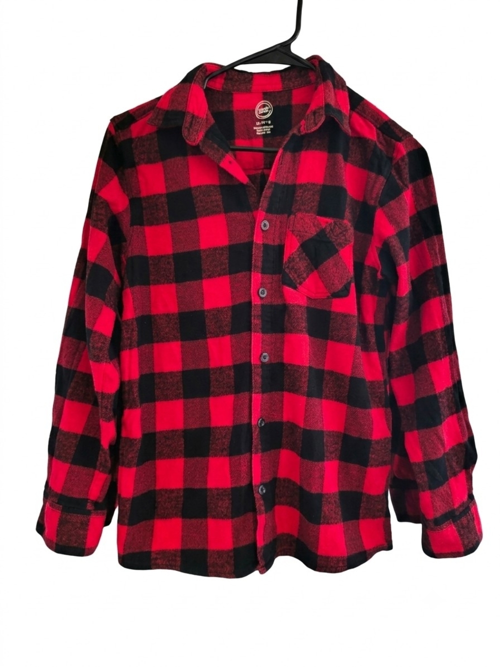 For Children Size XL wonder nation Red & Black Buffalo Plaid Button-Down Shirt